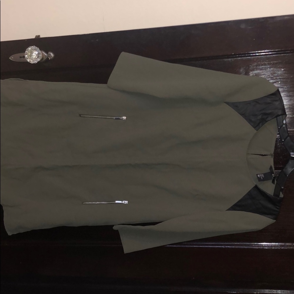 Army green mini dress, H&M, size US 6
